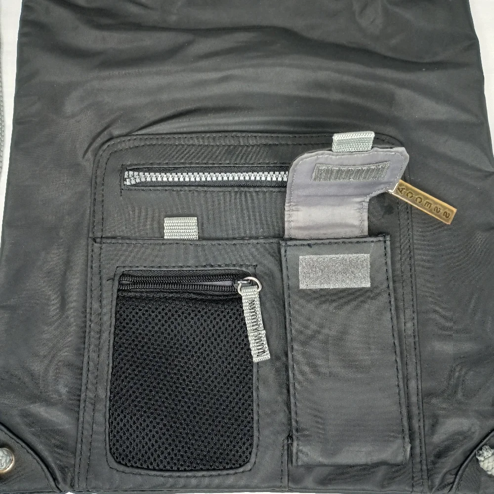 Access Multi Compartment Vinyl Sackpack Travel Business School Backpack Black
